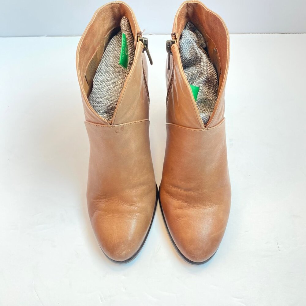 Vince Camuto Womens  Size 7.5  Ankle Booties Tan Leather  3" Block Heel - Picture 2 of 10
